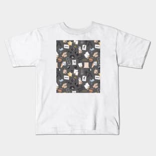 Photography pattern grey Kids T-Shirt